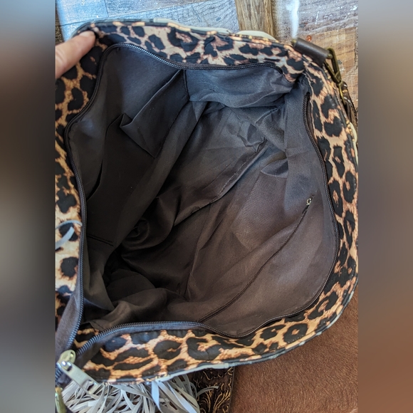 L. V. Inspired Fringed Handbag With Guitar Strap & Fringe - Picture 16 of 16